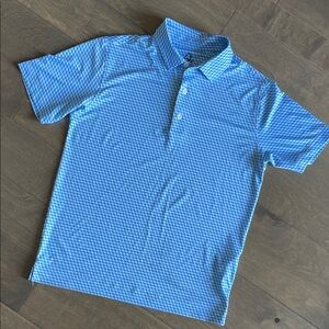 Men's Blue Patterned Golf Polo Shirt